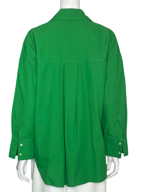 Camisa Zara Oversized Verde-Talla S