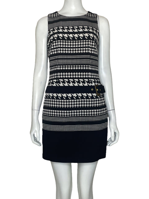 Vestido Laundry By Shelli Segal Pata De Gallo Negro-Talla 4