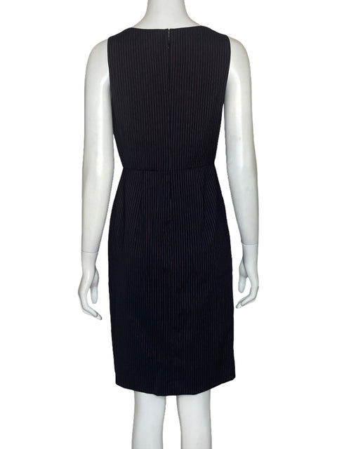 Vestido DKNY Rayas Sin Mangas Negro-Talla 2