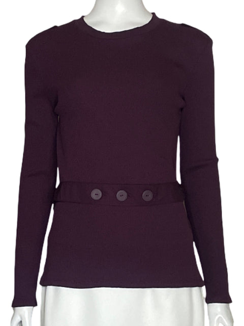 Sweater Zara Canale Manga Larga Cinturon Rojo Vino-Talla L