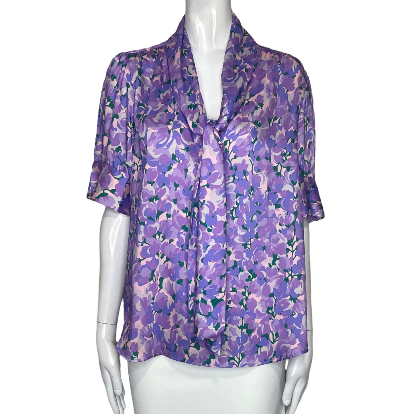 Blusa J.Crew Flowers Corbata Morado-Talla M