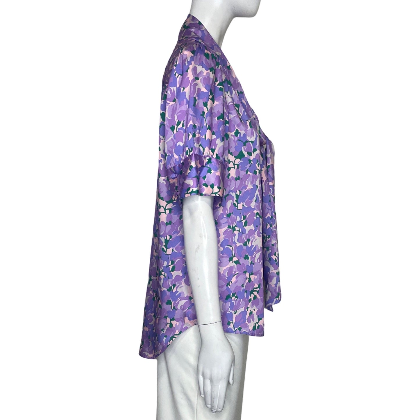 Blusa J.Crew Flowers Corbata Morado-Talla M