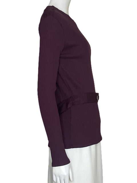 Sweater Zara Canale Manga Larga Cinturon Rojo Vino-Talla L