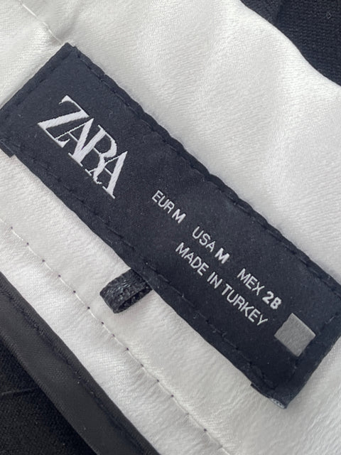 Pantalón Zara Doble Pretina Negro-Talla M