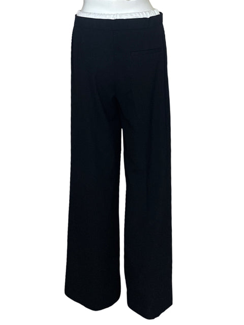 Pantalón Zara Doble Pretina Negro-Talla M