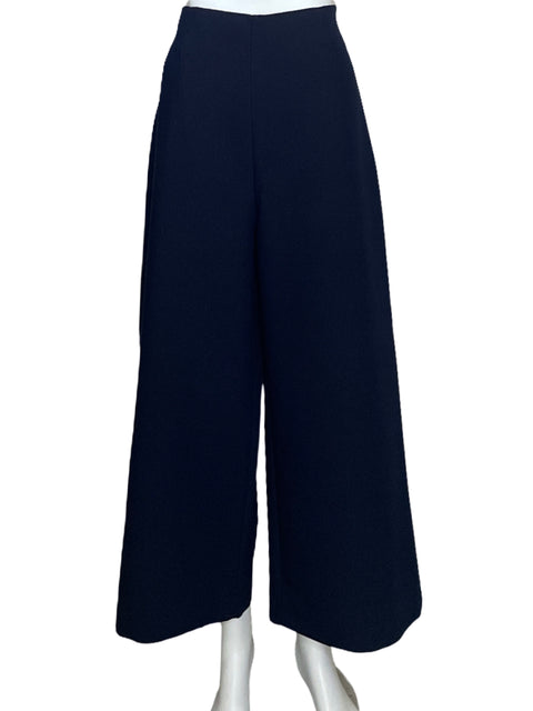Pantalón Zara Talle Alto Azul Navy-Talla L