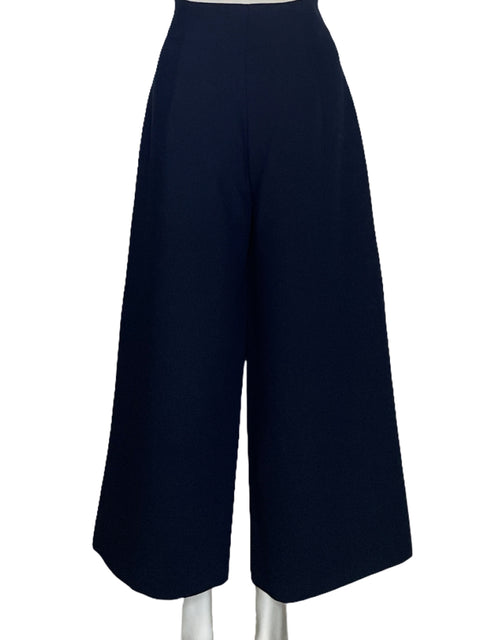 Pantalón Zara Talle Alto Azul Navy-Talla L