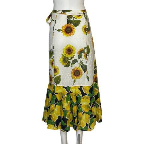 Falda Farm Rio Envolvente Girasol Amarillo-Talla M