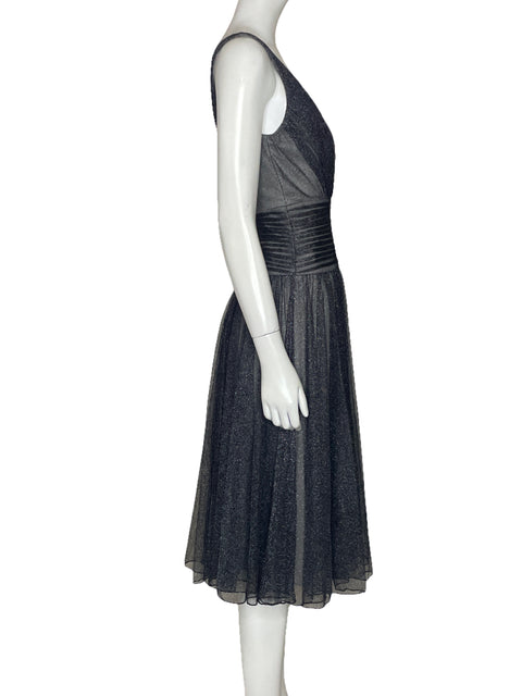Vestido Tadashi Collection Sin Mangas Brillo Negro-Talla 8