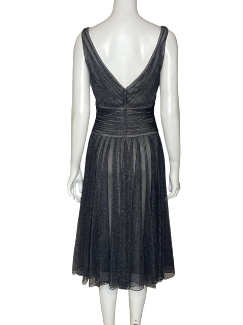 Vestido Tadashi Collection Sin Mangas Brillo Negro-Talla 8