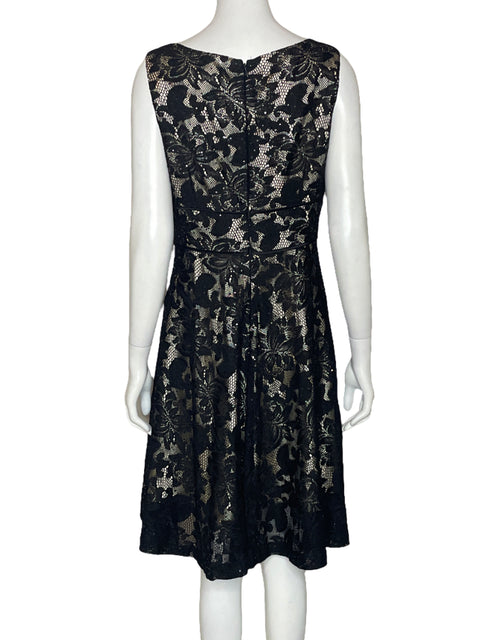 Vestido Tahari Arthur S. Levine Encaje Negro-Talla 8