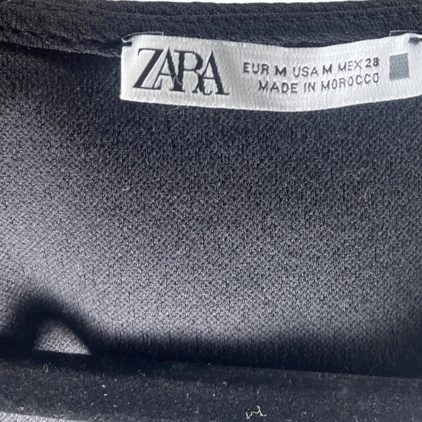 Vestido Zara Cuello V Negro-Talla M