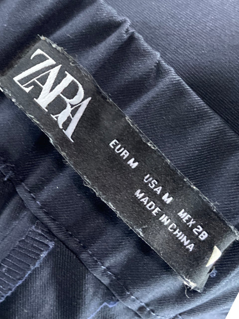 Pantalón Zara Lineas Azul-Talla L