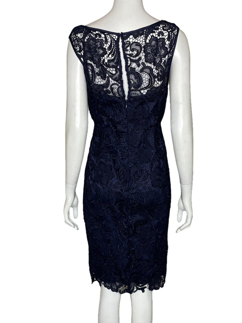 Vestido Adriana Papel Encaje Flores Azul-Talla 16