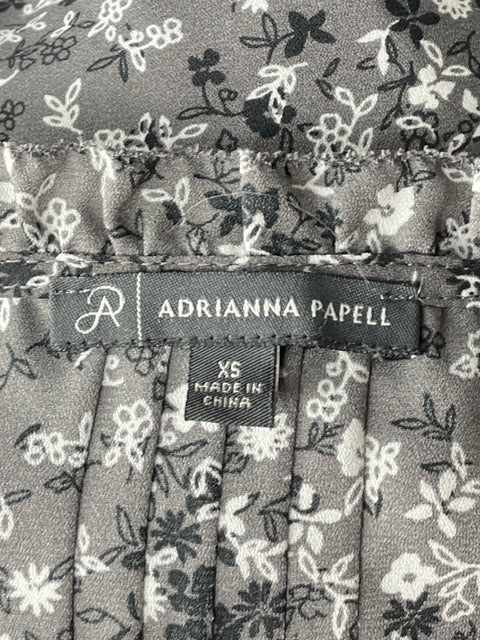 Blusa Adrianna Papell Floral Manga Larga Gris-Talla XS