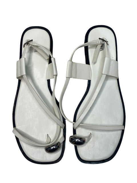 Calzado Zara Flats Blanco-Talla 40