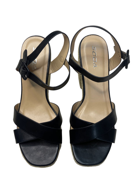 Calzado Soda Taco Cuadrado Yute Negro-Talla 9