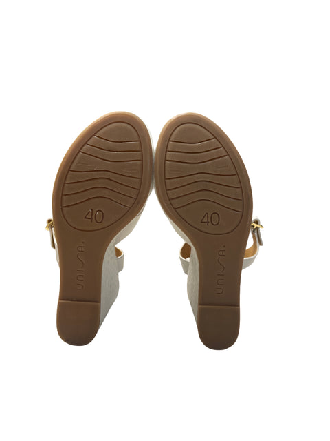 Calzado Unisa Plataforma Yute Blanco-Talla 40