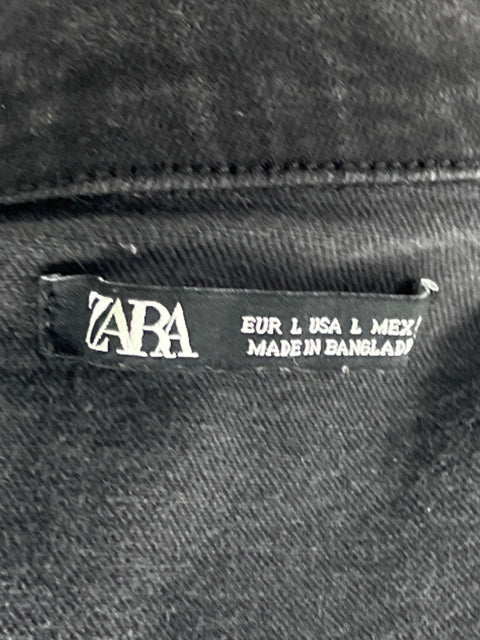 Vestido Zara Denim Mini Negro-Talla L