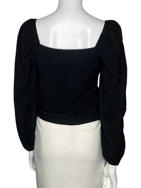 Blusa New Look Escote Recto Negro-Talla 4