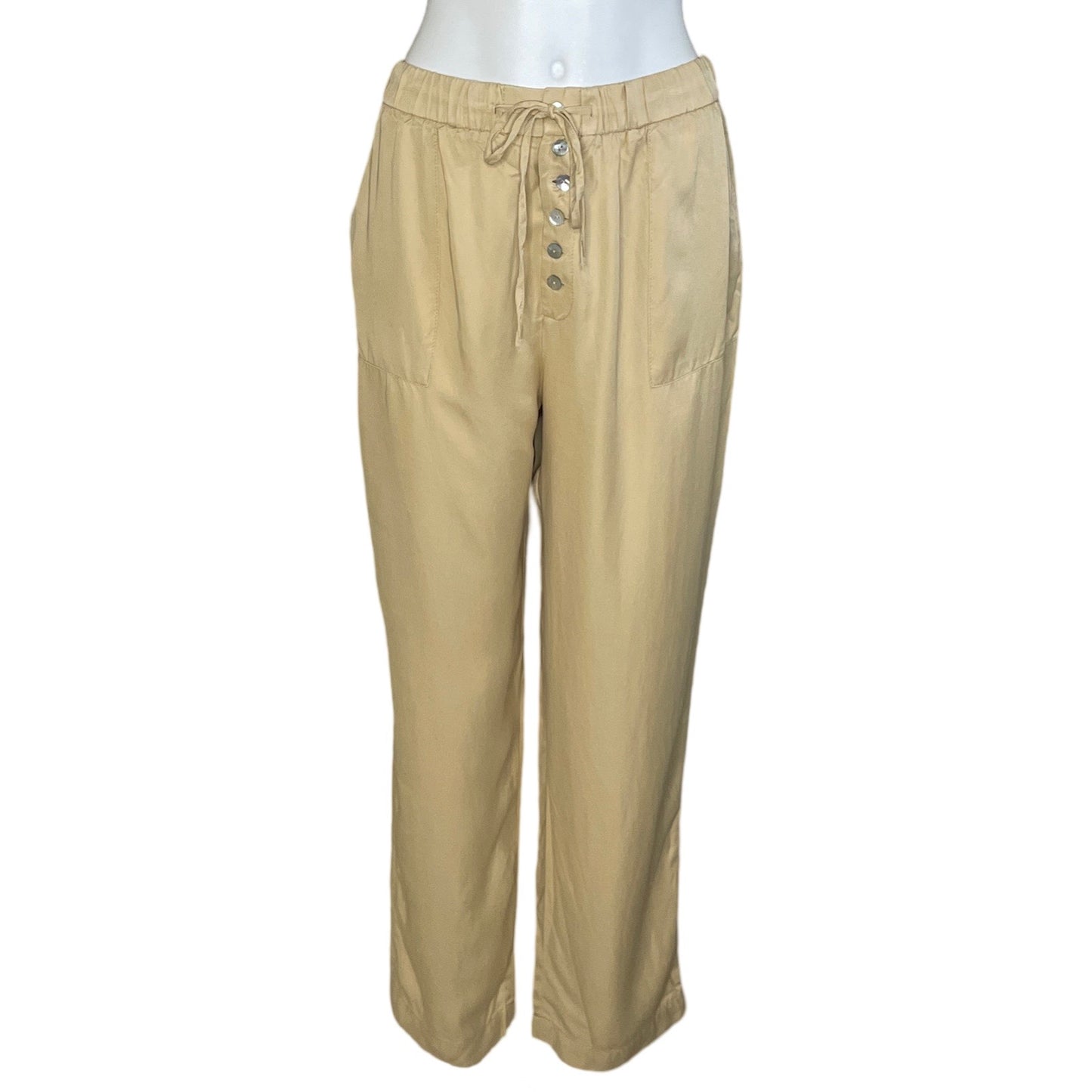Pantalón Zara Botones Beige-Talla L