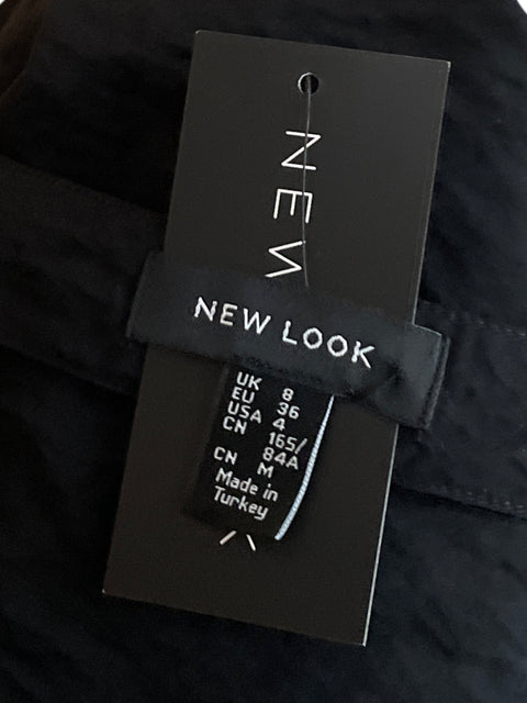 Blusa New Look Escote Recto Negro-Talla 4