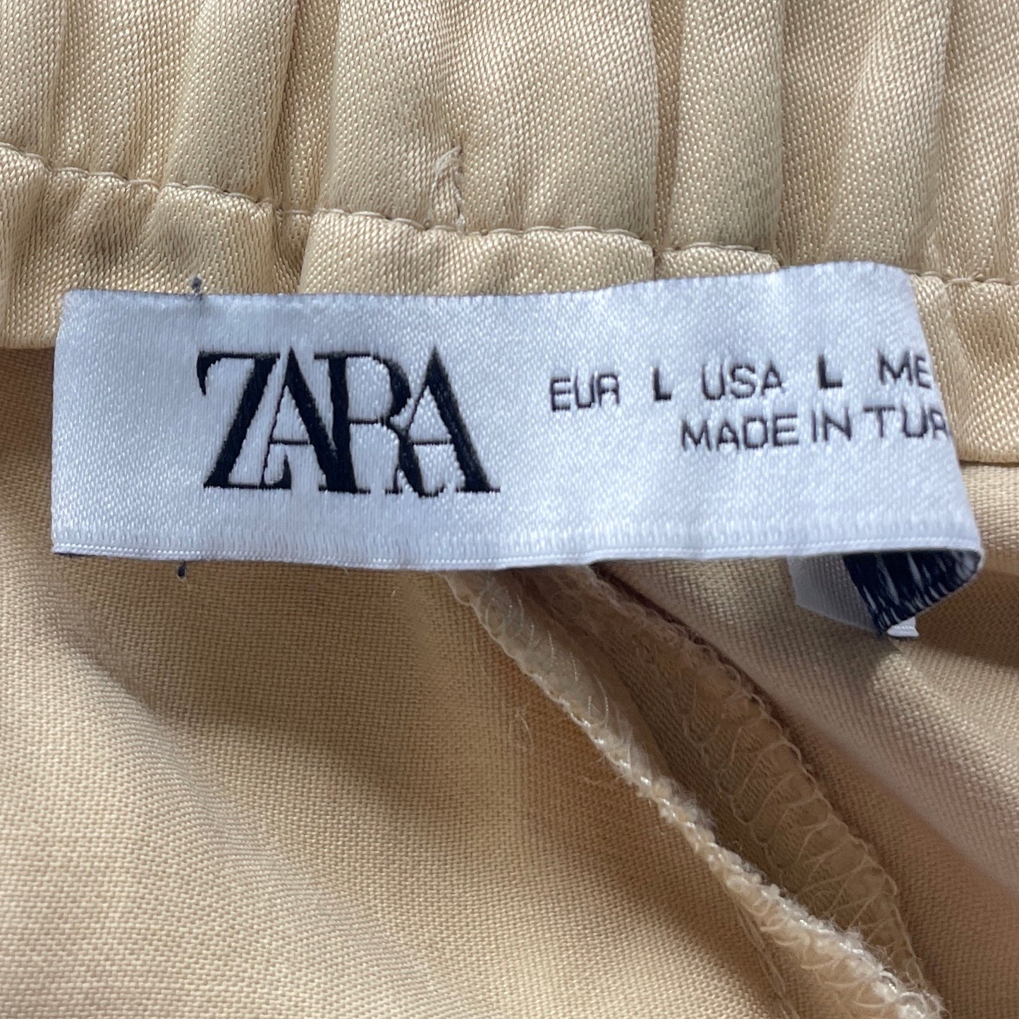 Pantalón Zara Botones Beige-Talla L