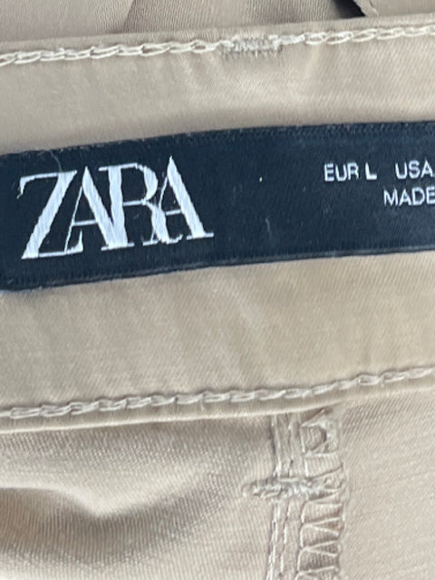 Pantalón Zara Pocket Cargo Beige-Talla L
