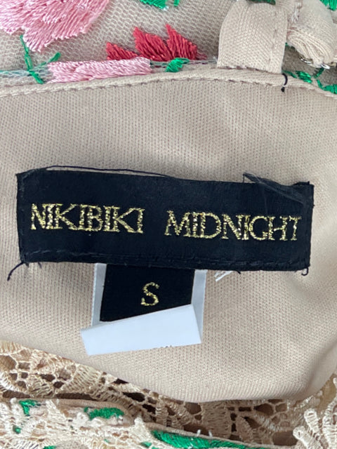Vestido Nikibiki Midnight Bordado Tiras Beige-Talla S