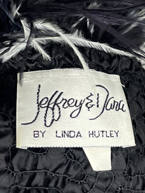 Vestido Jeffrey & Dara By Linda Hutley Pluma Negro-Talla 6