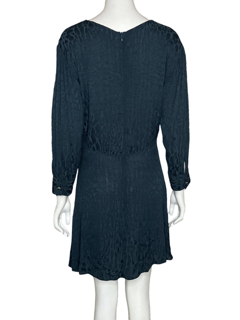 Vestido Zara Mangas Fluido Lunares Azul-Talla S
