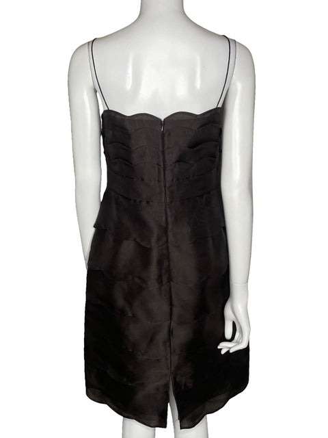 Vestido JS Collections Tirantes Vuelos Marrón-Talla 12