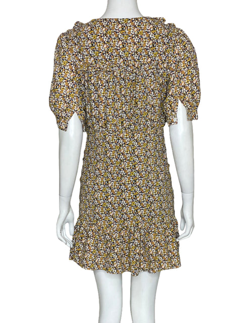 Vestido Tesoro Tps Flores Drapeado Amarillo-Talla M