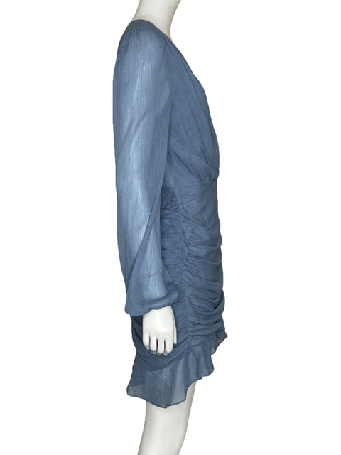 Vestido Blue Blush Drapeado Brillo Azul-Talla M