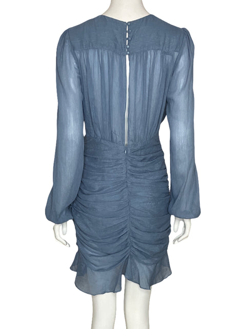 Vestido Blue Blush Drapeado Brillo Azul-Talla M