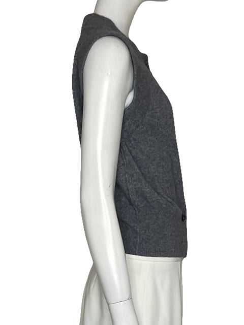 Chaleco Massimo Dutti Botones Punto Gris-Talla S