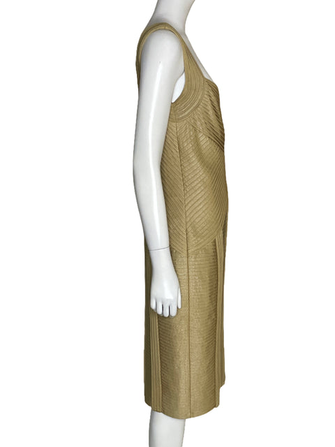 Vestido Tadashi Shoji Coctel Bodycon Dorado-Talla M