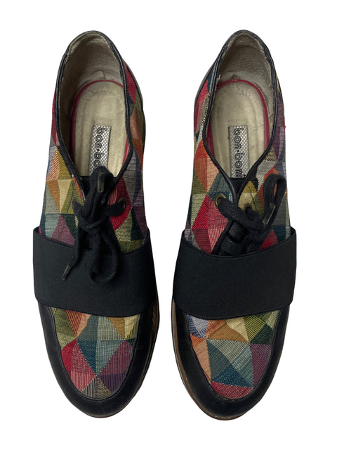 Calzado Bon Bonite Oxford Cuadros Negro - Talla 39