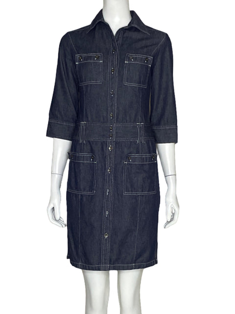 Vestido Express Camisero Jeans Azul-Talla XS