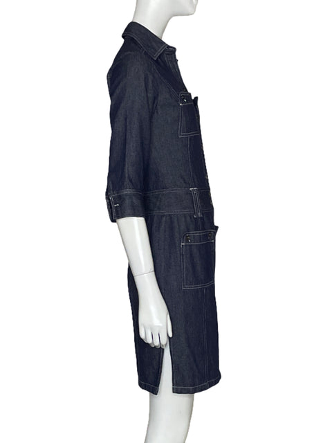Vestido Express Camisero Jeans Azul-Talla XS