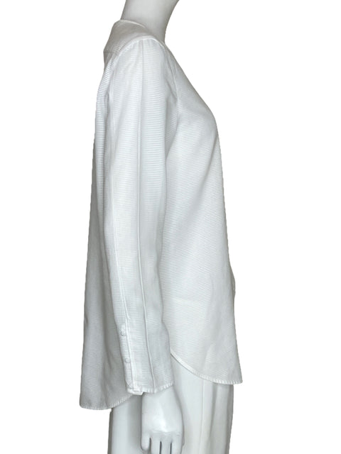 Camisa Massimo Dutti Lineas Tranparente Blanca-Talla 8