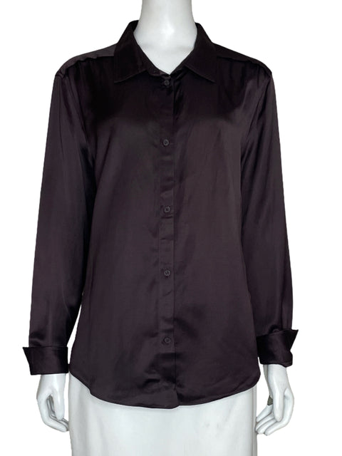 Camisa Massimo Dutti Fluida Marron-Talla M