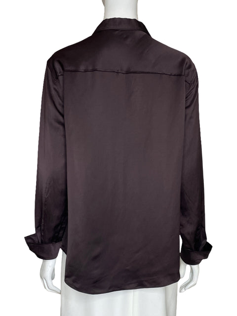 Camisa Massimo Dutti Fluida Marron-Talla M