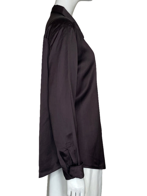 Camisa Massimo Dutti Fluida Marron-Talla M