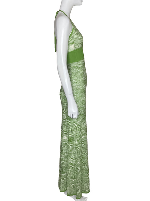 Vestido BCBG Halter Punto Verde-Talla XS