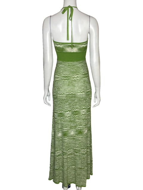 Vestido BCBG Halter Punto Verde-Talla XS