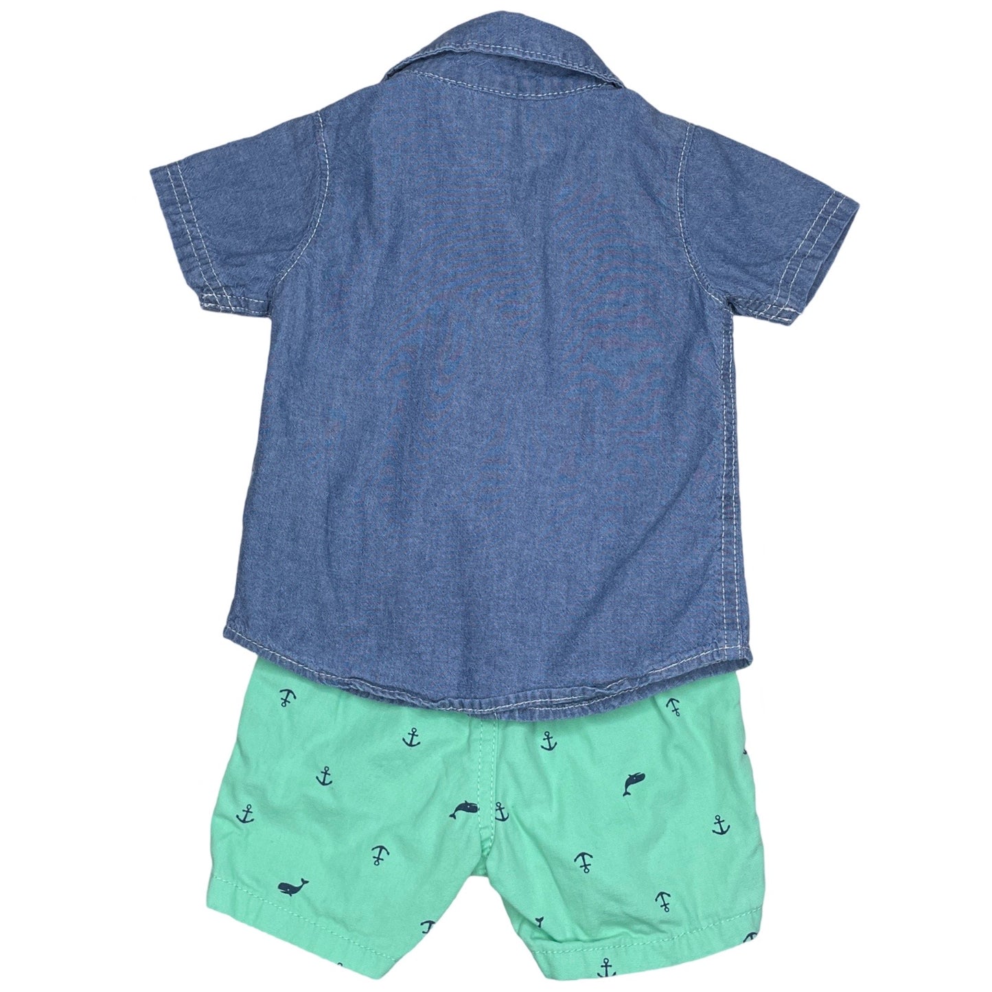 Set Carter's Anclas Camisa Azul-Talla 9M