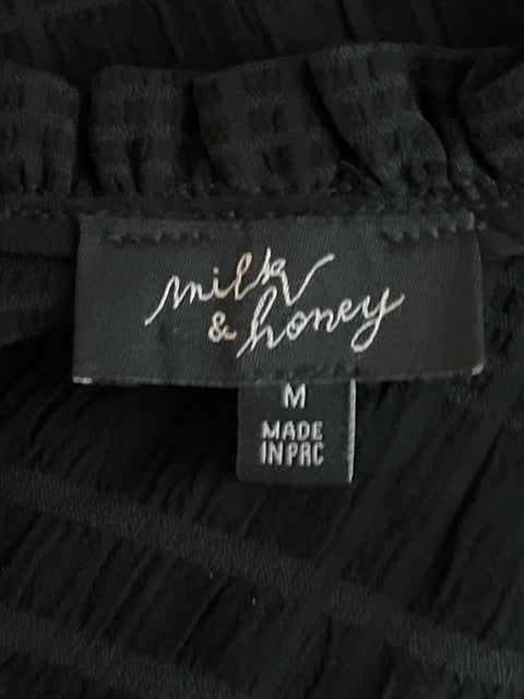 Blusa Milk & Honey Troquelada Negro-Talla M