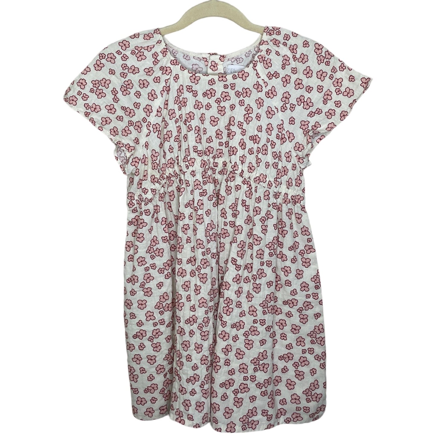 Vestido Zara Floral Beige-Talla 4-5