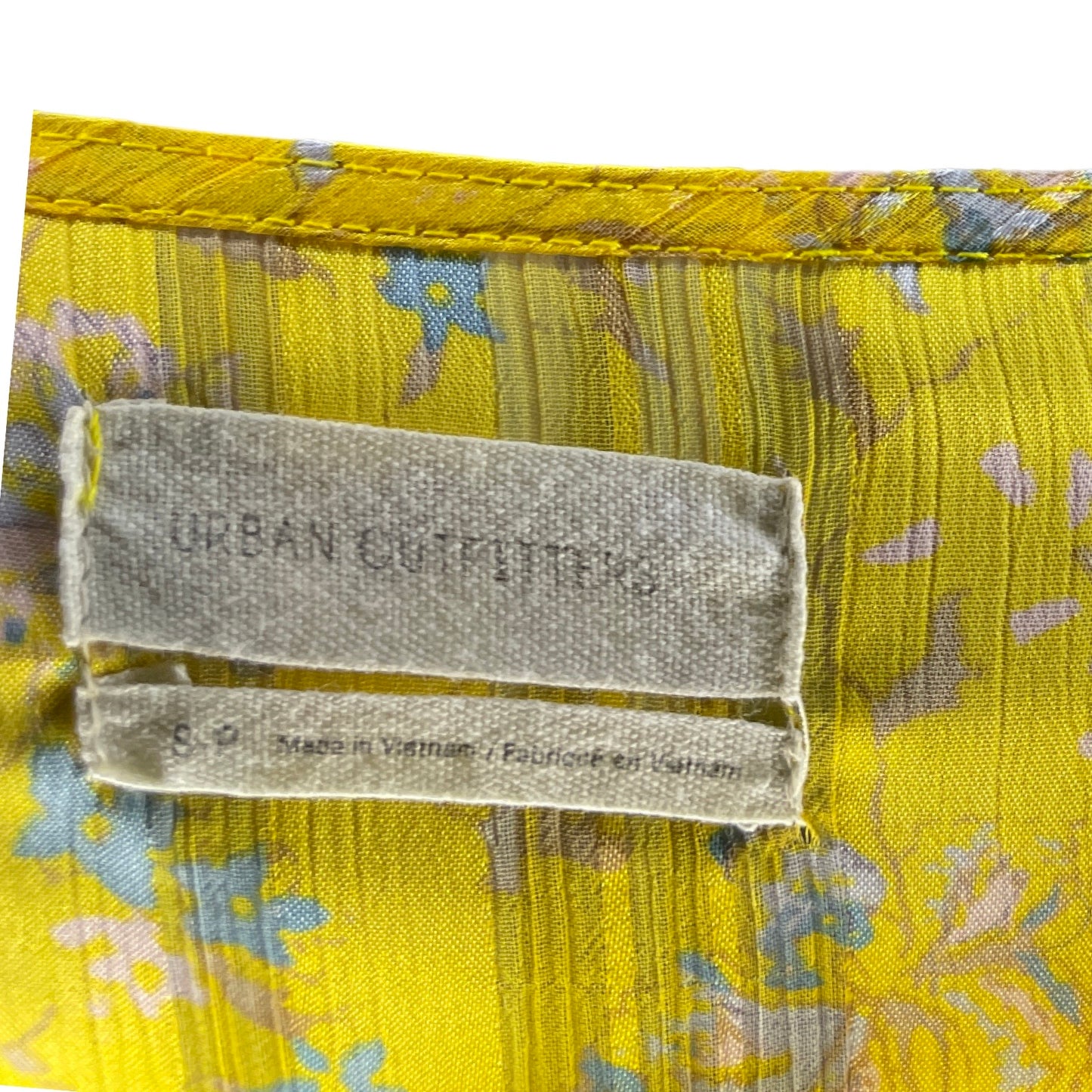 Vestido Urban Outfitters Plizado Amarillo-Talla S